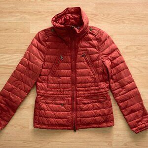 BURBERRY BRIT Women's Full Zip Light Puffer Orange Jacket, Size S